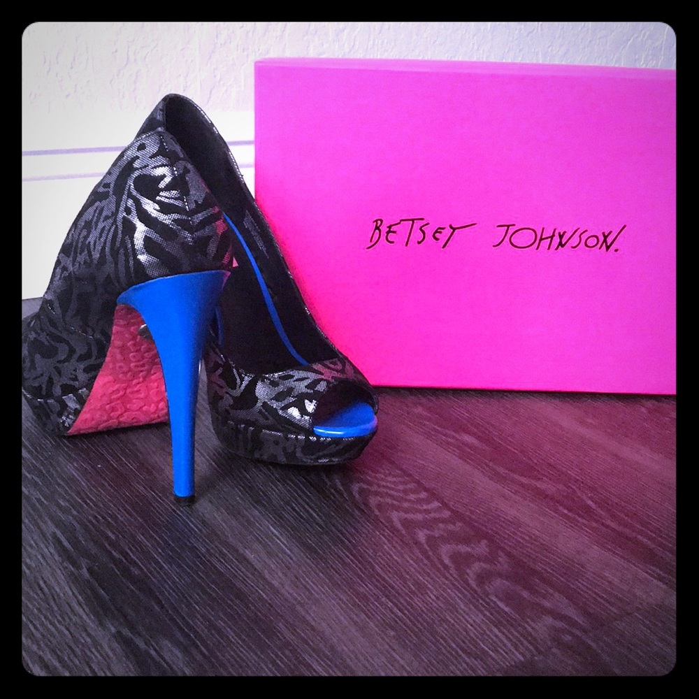 Metallic Grey and Black Heels